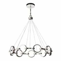 45W LED Context Chandelier, 9 Lights, Dim, 1600 lm, 3000K, Chrome