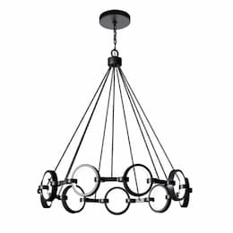 45W LED Context Chandelier, 9 Lights, Dim, 1600 lm, 3000K, Flat Black