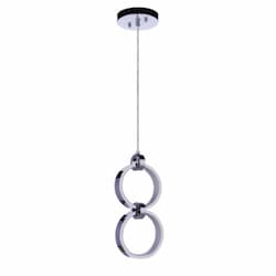 10W LED Context Pendant Light, 2 Lights, Dim, 360lm, 3000K, Chrome