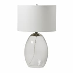Glass and Metal Base Table Lamp Fixture w/o Bulb, E26, Polished Nickel