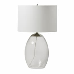 Glass and Metal Base Table Lamp Fixture w/o Bulb, E26, Polished Nickel