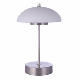 5W LED Indoor Rechargeable Portable Table Lamp, 3000K, Polished Nickel