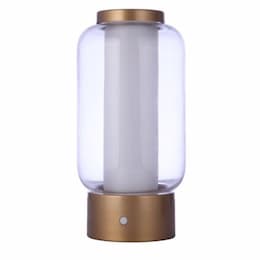 5W LED Outdoor Lantern Rechargeable Portable Lamp, 3000K, Satin Brass