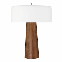 9W LED Indoor Corded Table Lamp, Dim, 360 lm, 2700K, Walnut