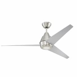 56-in 56W Acadian Indoor Ceiling Fan w/ Bulb, 4-Speed, 3-Blade, Nickel