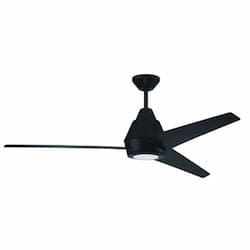 56-in 56W Acadian Indoor Ceiling Fan w/ Bulb, 4-Speed, 3-Blade, Black