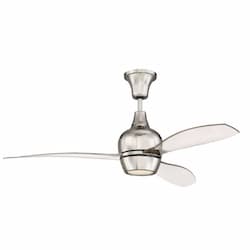 52-in 46W Bordeaux Ceiling Fan w/ Bulb, 3-Speed, 3-Blade, Nickel