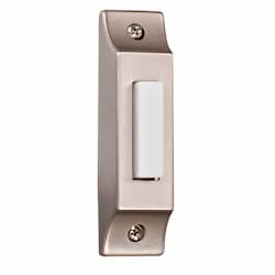 0.2W LED Builder Rectangular Lighted Push Button, Pewter