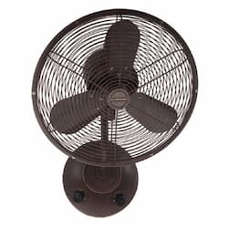 14-in 44W Bellows I Wall Fan w/o Bulb, 3-Speed, 3-Blade, Aged Bronze