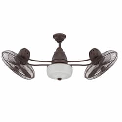 48-in 85W Bellows II Two Headed Wall Fan, 3-Speed, 6-Blade, Bronze