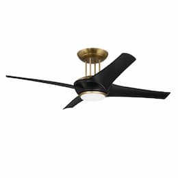 54-in 33W Cam Indoor Ceiling Fan w/Bulb, 6-Speed, 4-Blade, Black/Brass