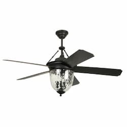 52-in 73W Cavalier Ceiling Fan w/ Bulb, 3-Speed, 5-Blade, Aged Bronze