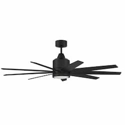 60-in 32W Champion Ceiling Fan w/ Bulb, 6-Speed, 9-Blade, Flat Black