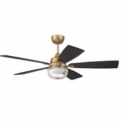 52-in 32W Chandler Ceiling Fan w/ Bulb, 6-Speed, 5-Blade, Satin Brass