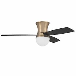 52-in 27W Daybreak Ceiling Fan w/ Bulb, 6-Speed, 3-Blade, Satin Brass