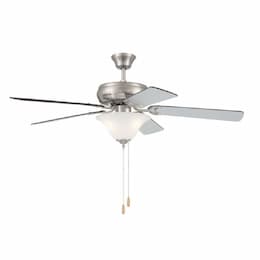 52-in 62W Decorator's Choice Light Kit Ceiling Fan, 5-Blade, Nickel