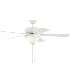 52-in 62W Decorator's Choice Light Kit Ceiling Fan, 5-Blade, White