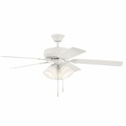 52-in 62W Decorator's Choice 3 Light Kit Ceiling Fan, 5-Blade, White