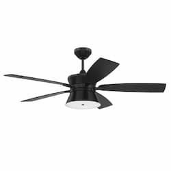 52-in 30W Dominick Ceiling Fan w/ Bulb, 6-Speed, 5-Blade, Flat Black