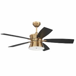 52-in 30W Dominick Ceiling Fan w/ Bulb, 6-Speed, 5-Blade, Satin Brass
