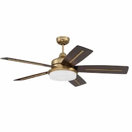 54-in 34W Drew Indoor Ceiling Fan w/ Bulb, 6-Speed, 5-Blade, Brass