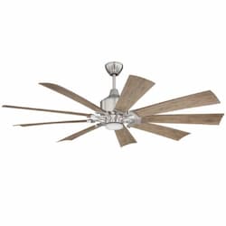 60-in 35W Eastwood Ceiling Fan w/ Bulb, 6-Speed, 9-Blade, Nickel