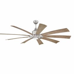 70-in 33W Eastwood Ceiling Fan w/ Bulb, 6-Speed, 9-Blade, Nickel