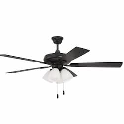 52-in 59W Eos Ceiling Fan, 4 Light, 3-Speed, 5-Blade, Black/Greywood