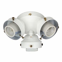 27W LED Universal Light Fitter, 3 Light, E26, 3000K, White