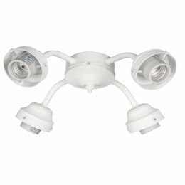 36W LED Universal Fan Light Fitter, 4 Lights, E26, 80 CRI, White