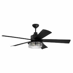 56-in 67W Garrick Ceiling Fan w/ Bulb, 3-Speed, 5-Blade, Flat Black