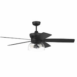 52-in 28W Gibson Ceiling Fan w/ Bulb, 6-Speed, 5-Blade, Flat Black