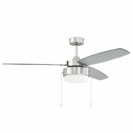 52-in 57W Intrepid Ceiling Fan w/ Bulb, 3-Speed, 3-Blade, Nickel