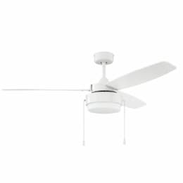 52-in 57W Intrepid Ceiling Fan w/ Bulb, 3-Speed, 3-Blade, White