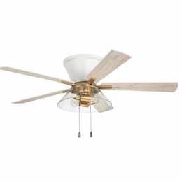 52-in 55W Insight Ceiling Fan w/ Bulb, 3-Speed, 5-Blade, White/Brass