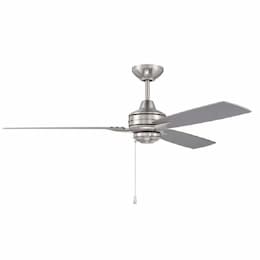 52-in 61W Moto Ceiling Fan w/o Bulb, 3-Speed, 3-Blade, Brushed Nickel