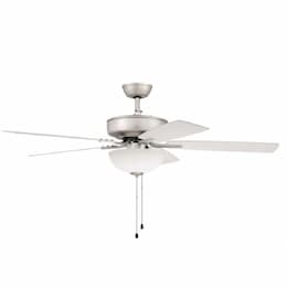 52-in 67W Pro Plus 211 Ceiling Fan, 3-Speed, 5-Blade, Nickel/White