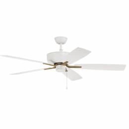 52-in 67W Pro Plus 52 Ceiling Fan, 3-Speed, 5-Blade, White/Brass