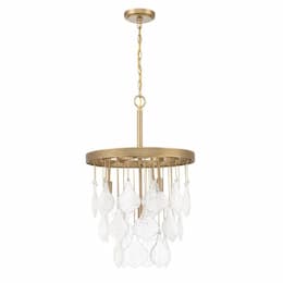 Vesi Pendant Light Fixture w/o Bulbs, 4 Lights, E12, Satin Brass