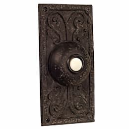 0.2W LED Designer Rectangular Lighted Push Button, Weathered Black