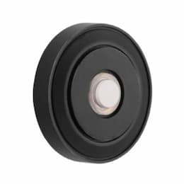 0.2W LED Round Halo Lighted Push Button, Flat Black