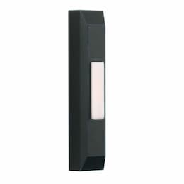 0.2W LED Thin Rectangular Lighted Push Button, Flat Black