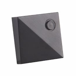 0.2W LED Tent Square Lighted Push Button, Flat Black