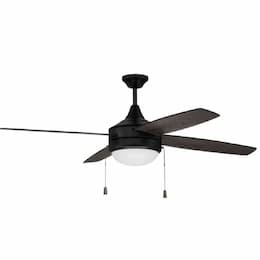 52-in 58W Phaze Ceiling Fan w/ Bulbs, 3-Speed, 4-Blade, Flat Black