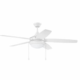 52-in 57W Phaze Ceiling Fan w/ Bulbs, 2 Light, 3-Speed, 5-Blade, White