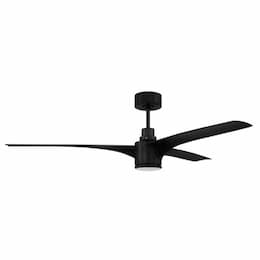 60-in 22W Phoebe Ceiling Fan w/ Bulb, 6-Speed, 3-Blade, Flat Black