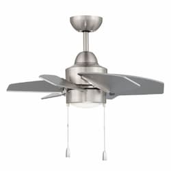 24-in 26W Propel II Ceiling Fan w/ Bulb, 3-Speed, 6-Blade, Nickel
