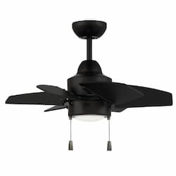 24-in 26W Propel II Ceiling Fan w/ Bulb, 3-Speed, 6-Blade, Flat Black
