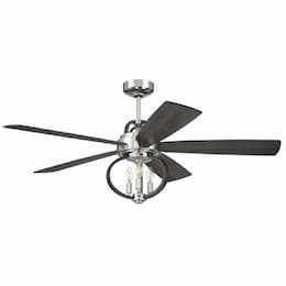 52-in 31W Reese Ceiling Fan w/ Bulb, 6-Speed, 5-Blade, Polished Nickel