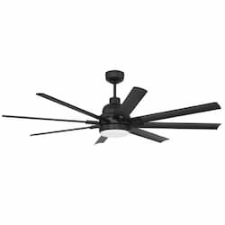 65-in 40W Rush Ceiling Fan w/ Bulb, 6-Speed, 8-Blade, Flat Black